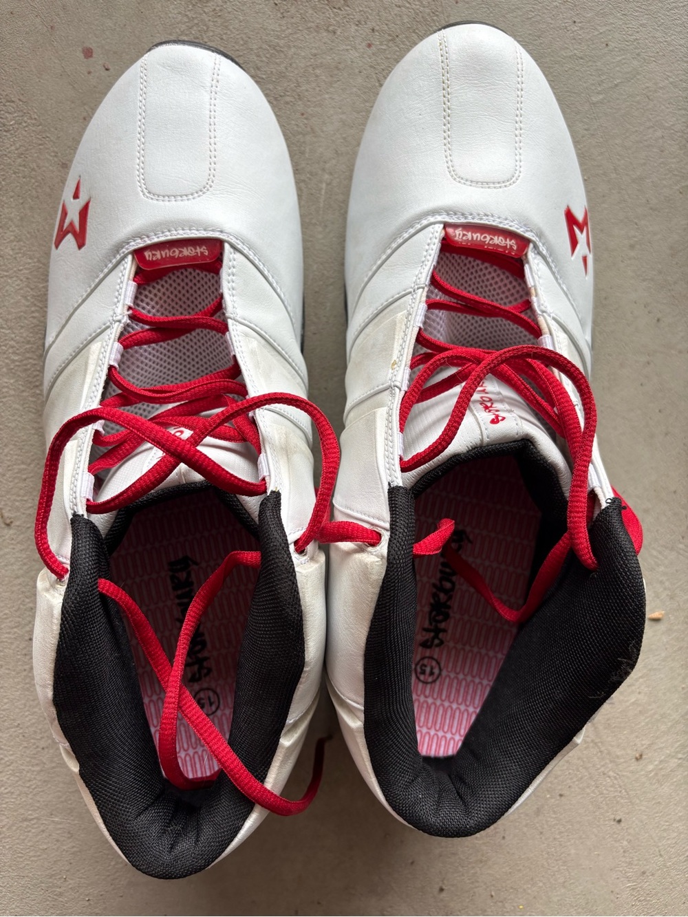 Converse White Athletic Sneakers with Red Accents
